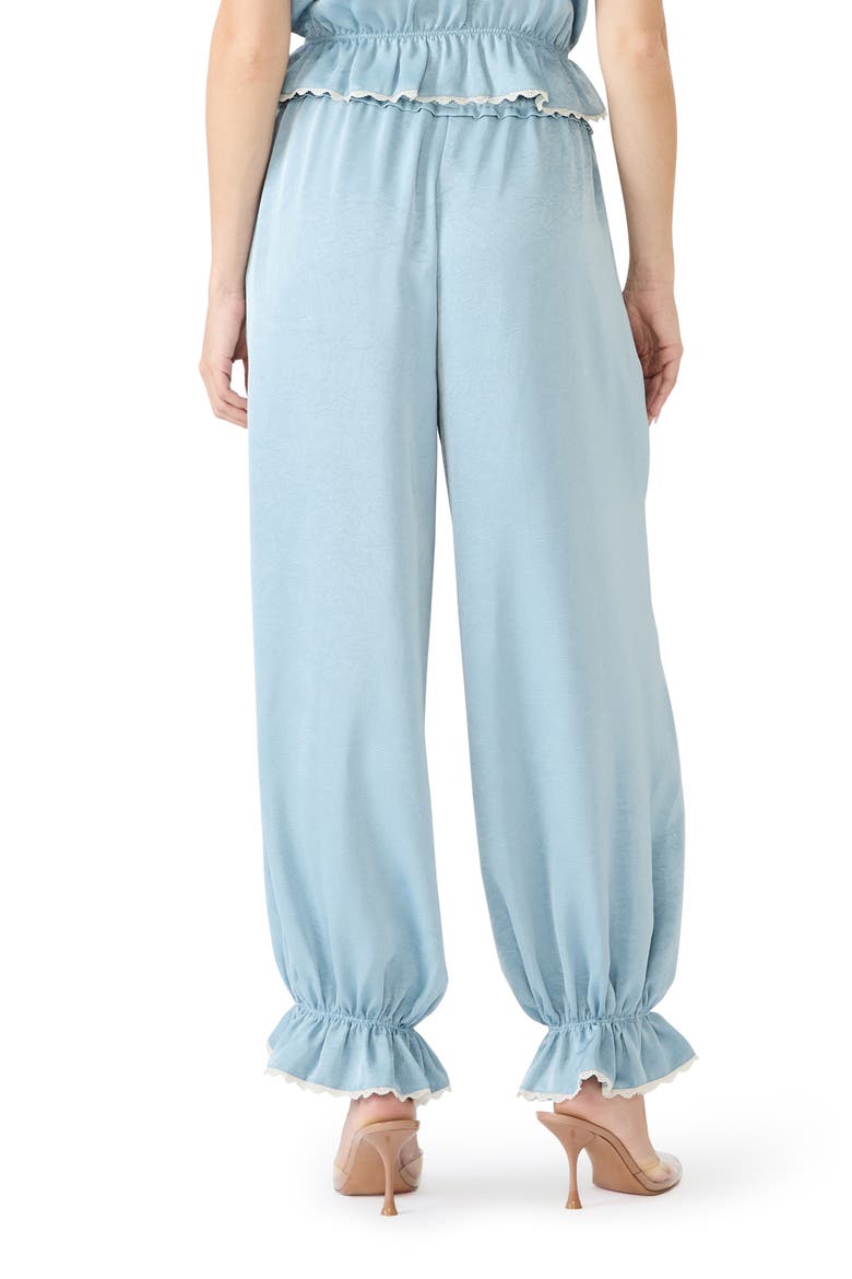 Roan Floral Jacquard Pull-On Pants, Alternate, color, DUSTY BLUE