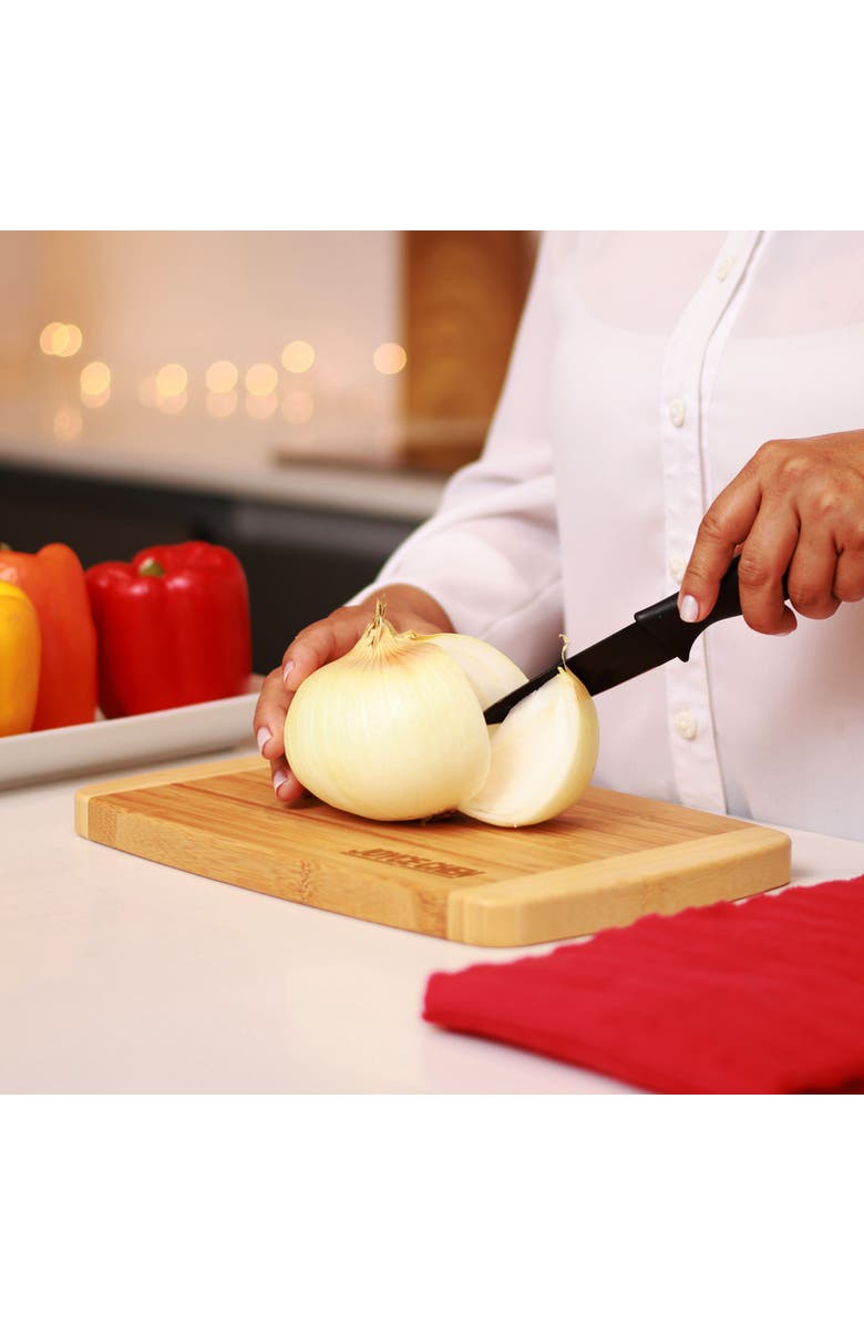 JOYCE CHEN Small Burnished Cutting Board, 6x9 Inches, Alternate, color, Bamboo