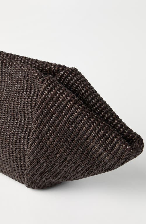 Brunello Cucinelli Cotton-raffia Marina Clutch Bag In Brown
