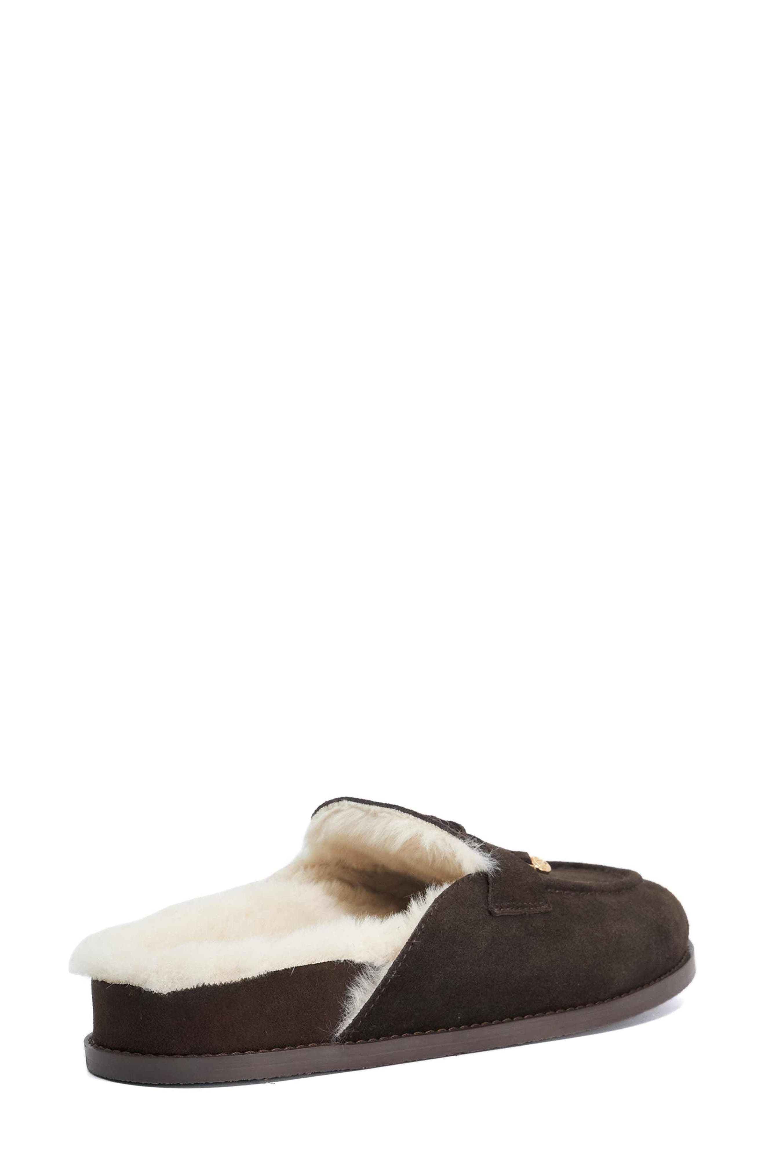 Gravitas Leather Faux Fur Lined Mule, Alternate, color, BROWN