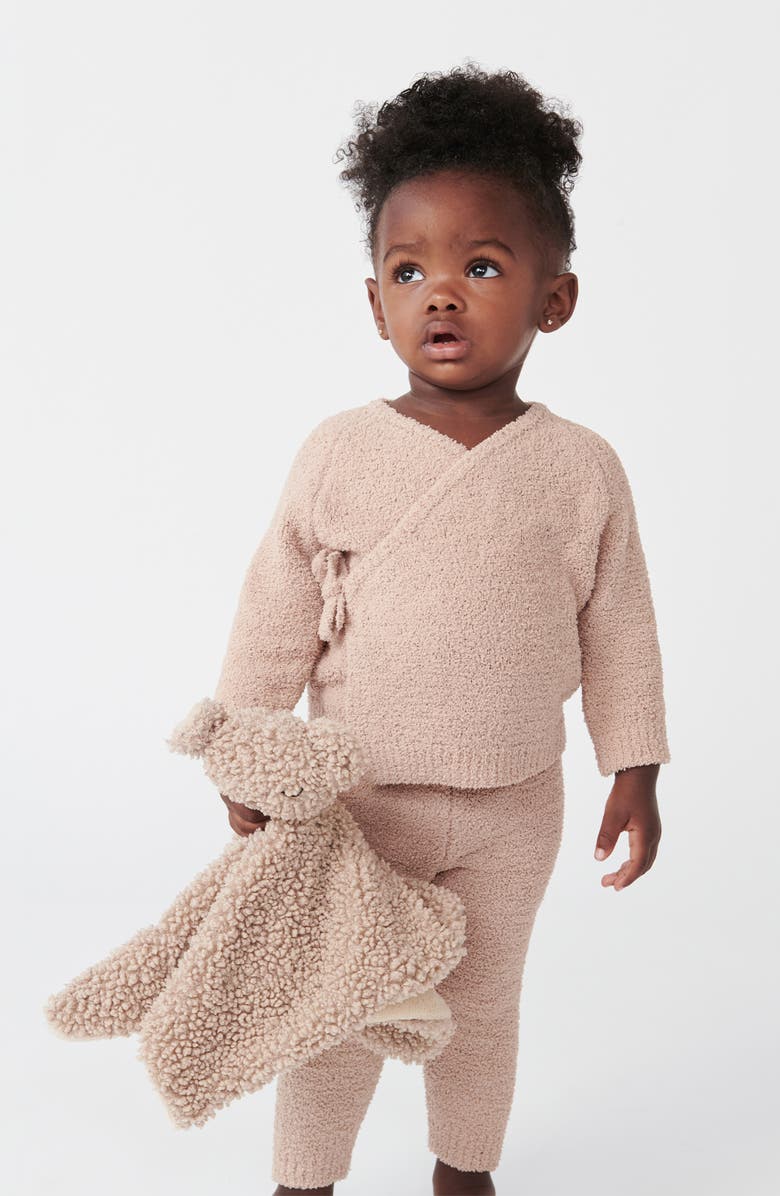 7 A.M. Enfant Baby Lovey Bear Fleece Blanket, Alternate, color, Oatmeal