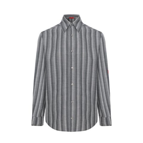 Linen & Cotton Blend Checked Woven Shirt