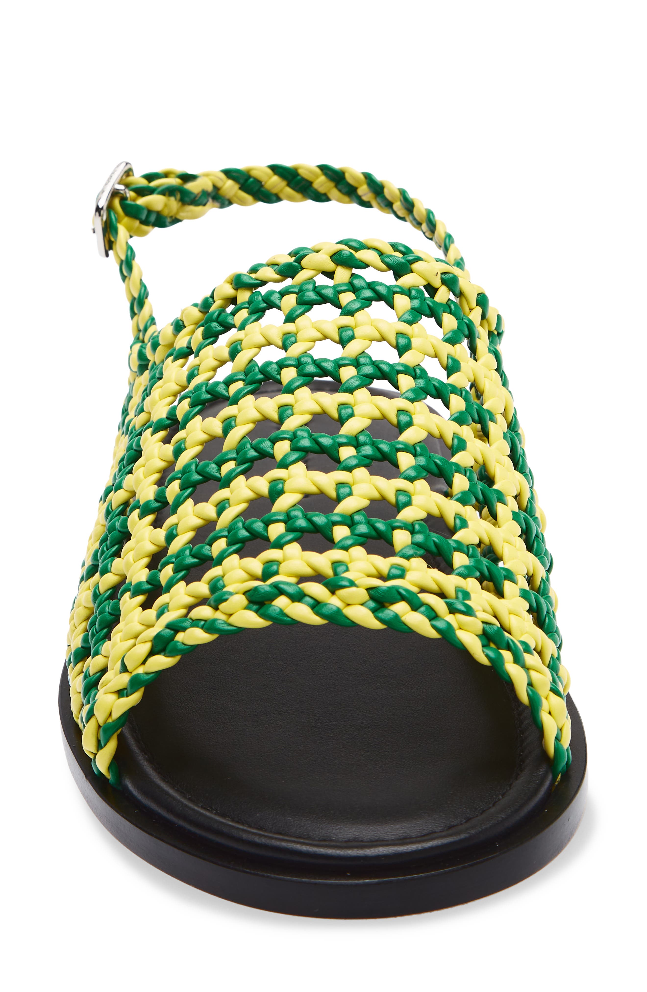 Net Slingback Fisherman Sandal, Alternate, color, BRIGHT GREEN/ BRIGHT YELLOW