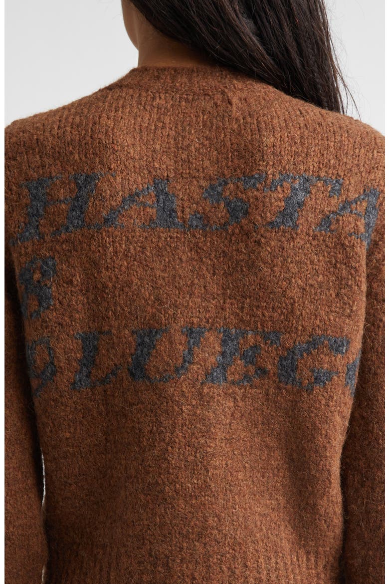 Hasta Luego Intarsia Wool & Alpaca Blend Full Zip Cardigan, Alternate, color, BROWN