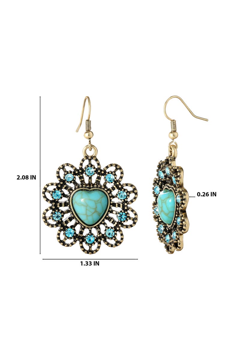 Jessica Simpson Stone Ornate Heart Earrings, Alternate, color, 