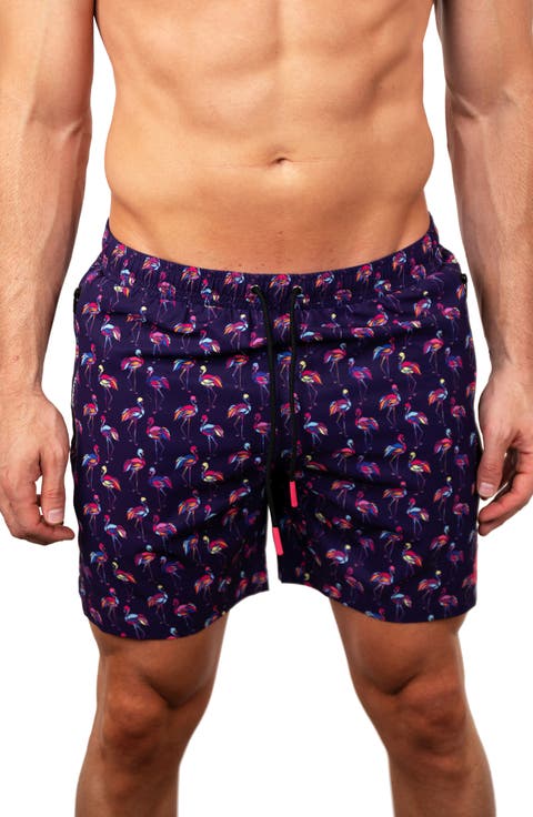 Lion Flamingo Swim Trunks