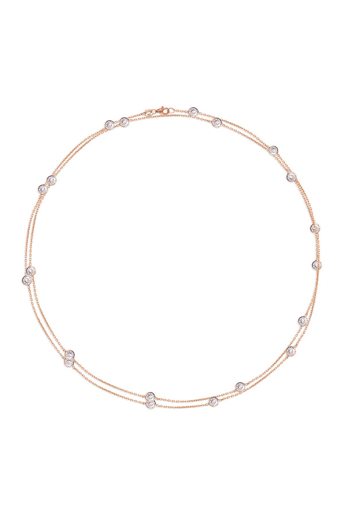 GABI RIELLE Rose Gold Long Wrap Bezel Necklace