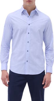 Bugatchi Julian Geometric Jacquard Stretch Cotton Button-Up Shirt