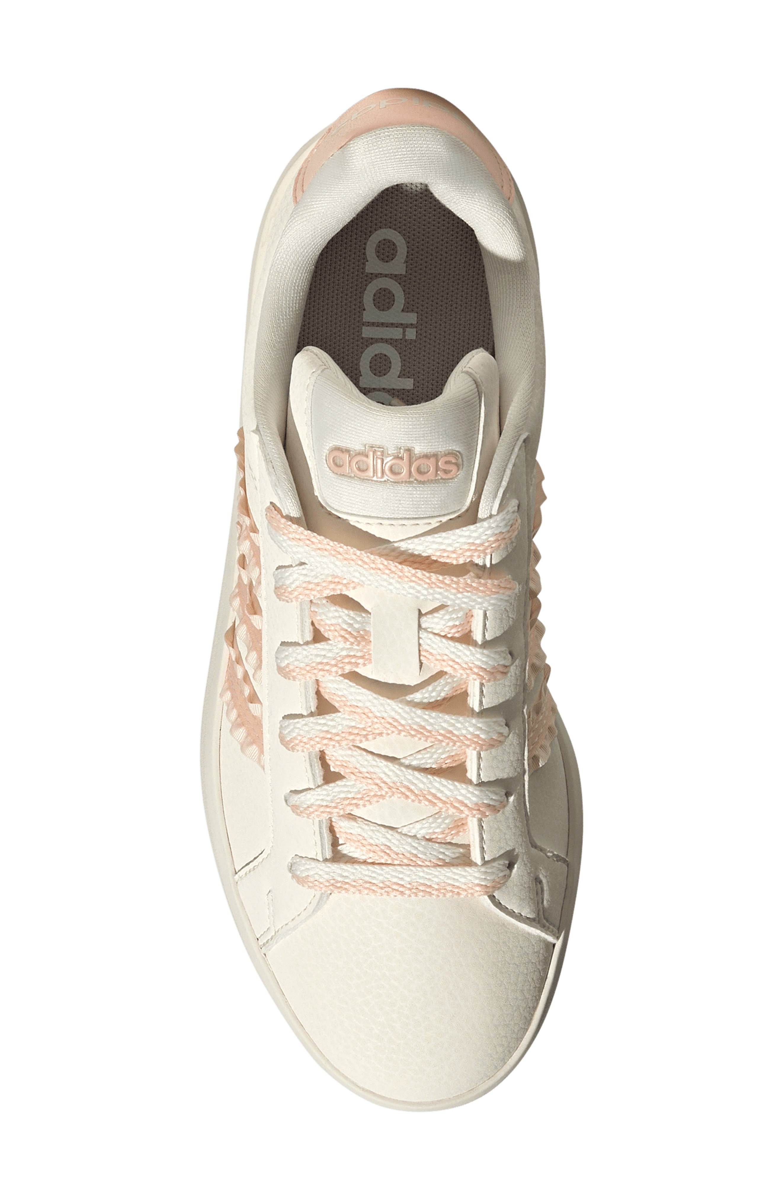 adidas Kids' Grand Court 3.0 Sneaker, Alternate, color, Core White/ Blush Pink/ Gum 3