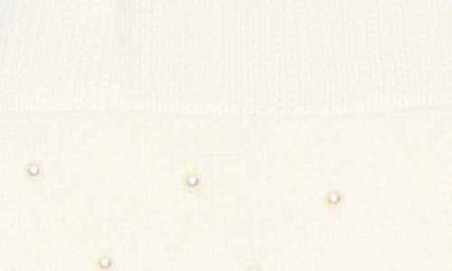 Nanette Lepore 3-piece Faux Pearl Scarf, Beanie & Gloves Set In White