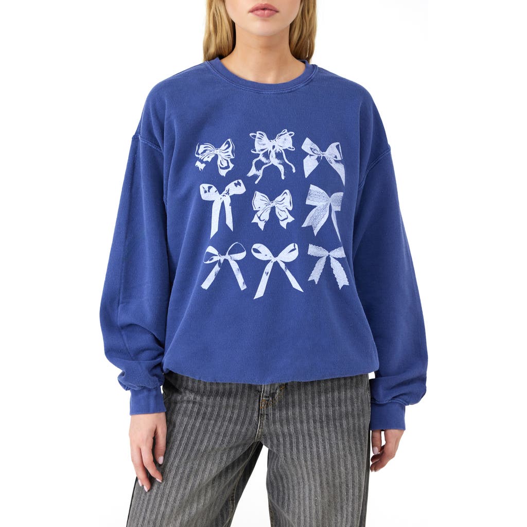 BDG Urban Outfitters Bows Graphic Sweatshirt in Navy