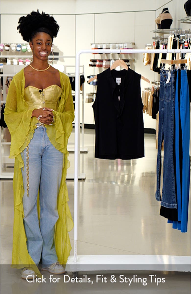 Knit Crepe Ruffle Tank, sales video thumbnail