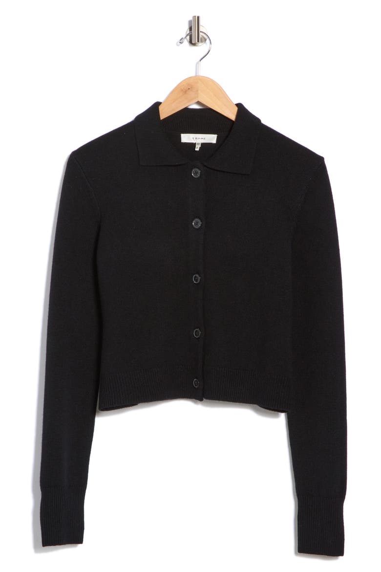 Cashmere Shrunken Cardigan, Alternate, color, BLACK