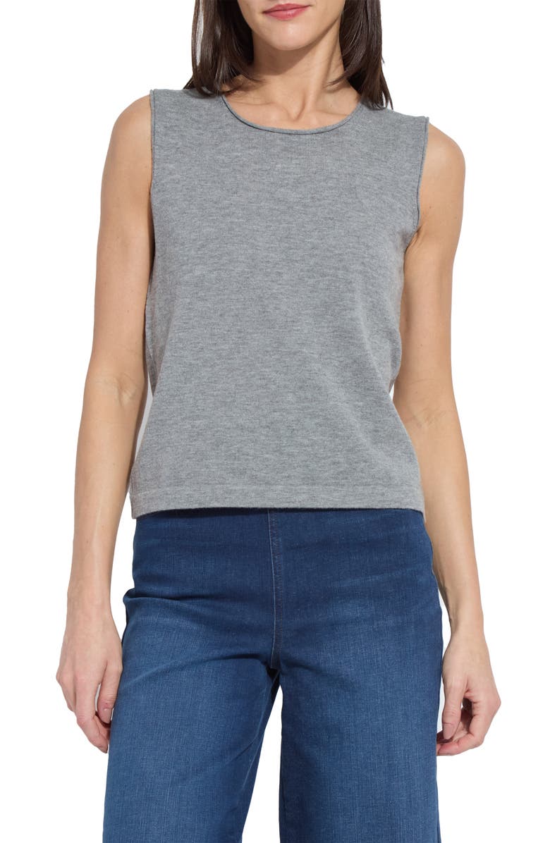 Lysse Cosette Washable Merino Wool Tank, Main, color, Heather Cloud