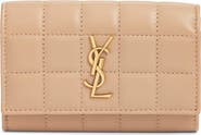 Saint Laurent Small Cassandre Matelassé Carré Leather Envelope Wallet