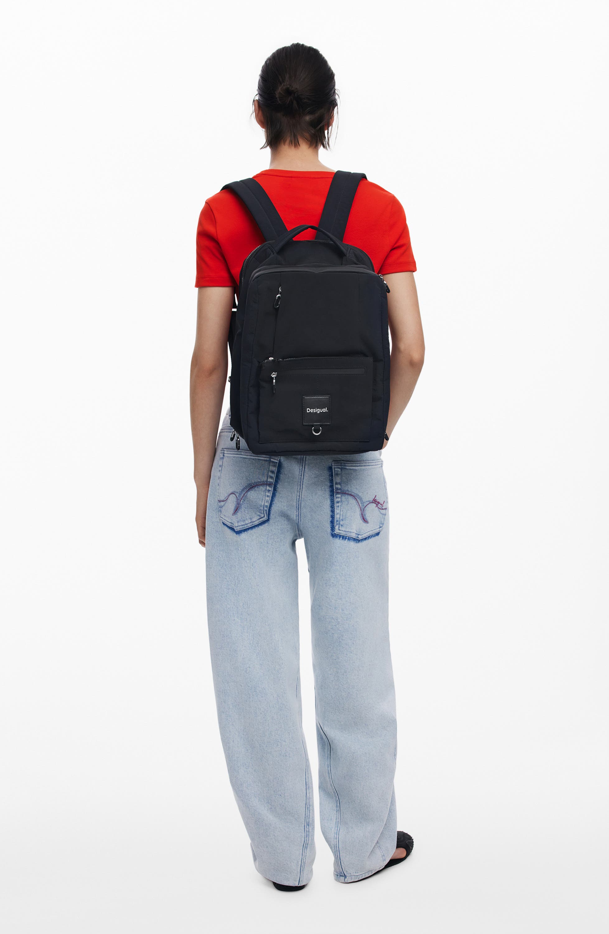 Desigual Large Travel Backpack, Alternate, color, Black