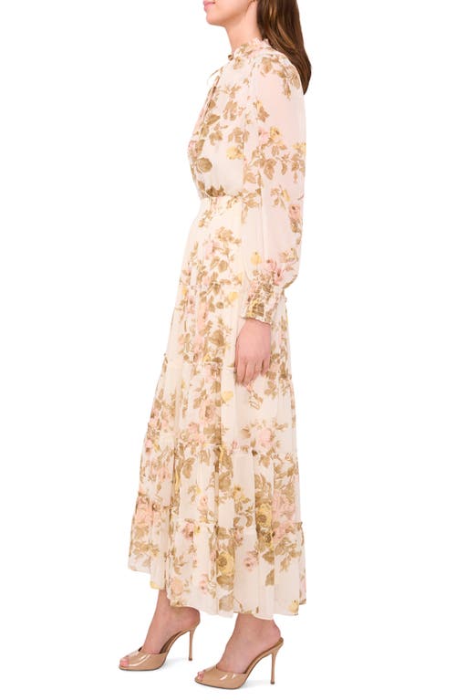 Halogen ® Long Sleeve Smocked Maxi Dress
