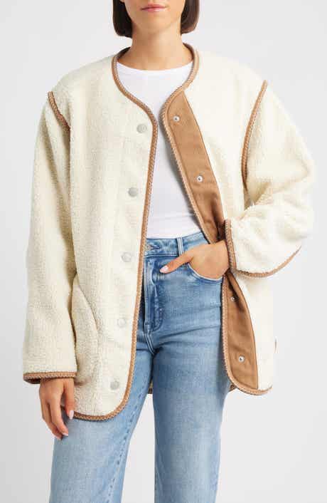 Emmersyn UGGbraid Trim High Pile Fleece Coat