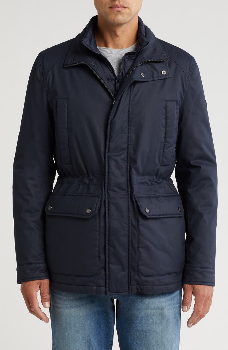 Hunter Robert Waxed Twill Utility Jacket, Main, color, Night Sky