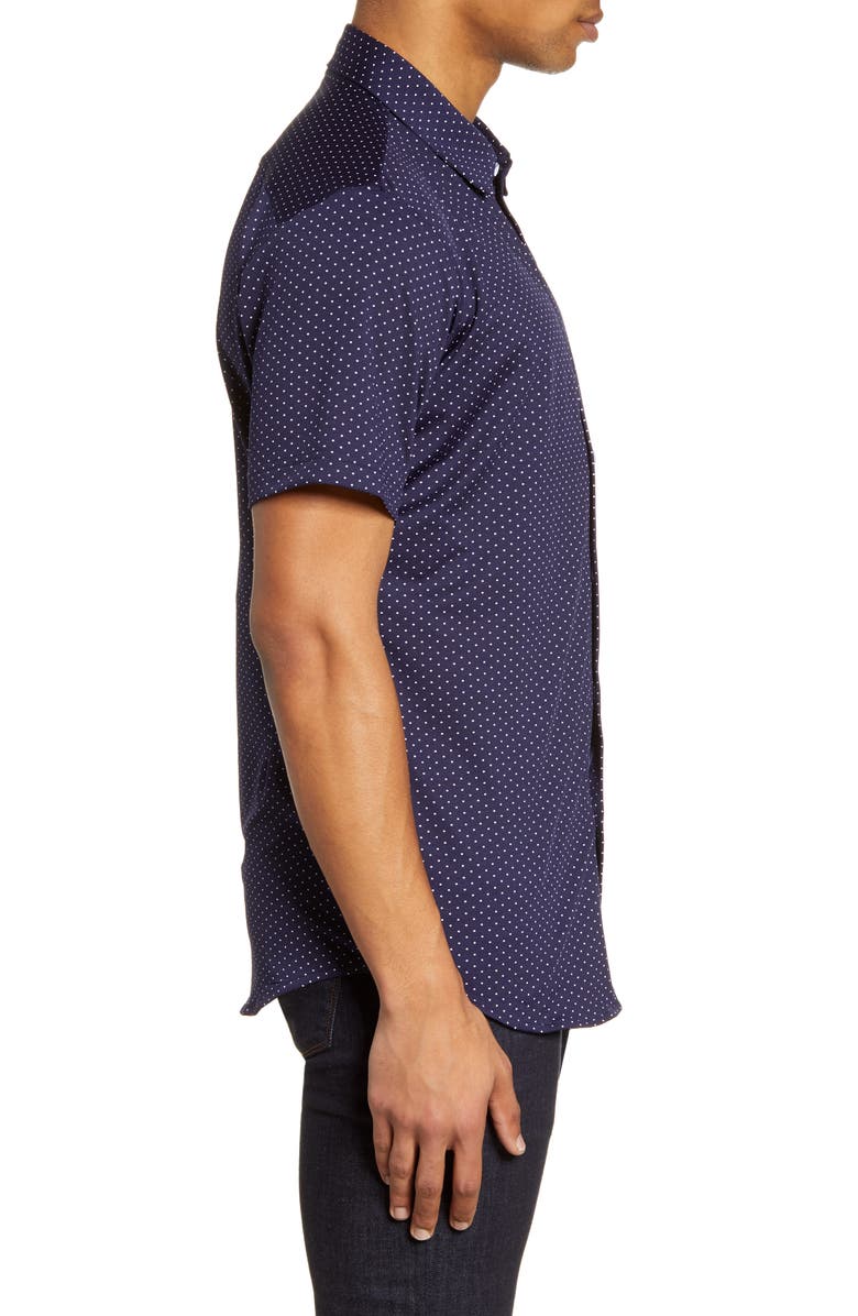 Mizzen+Main Spinnaker Trim Fit Short Sleeve Button-Up Performance Shirt, Alternate, color, 