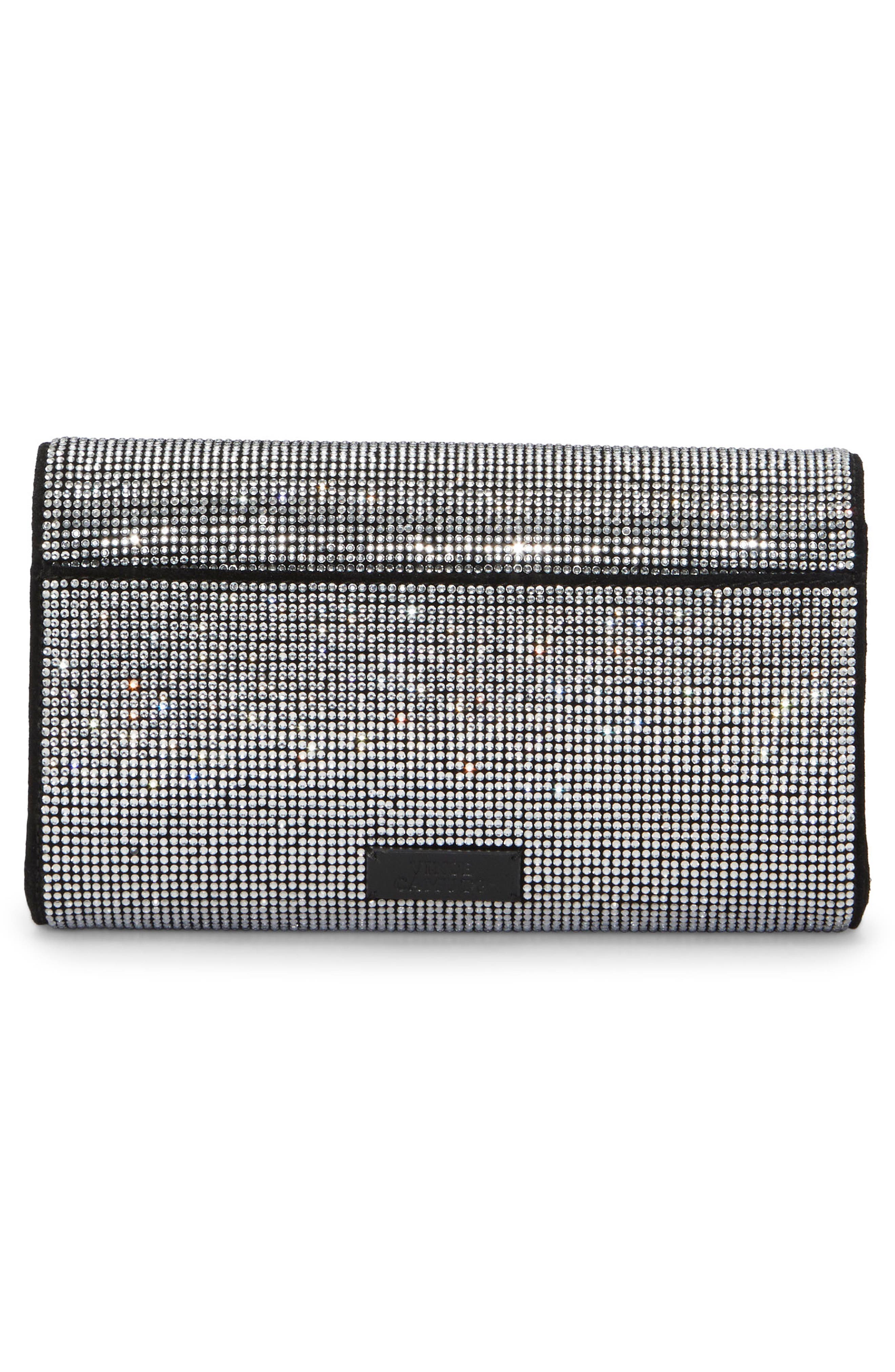 Vince Camuto Katey Embellished Suede Clutch, Alternate, color, 