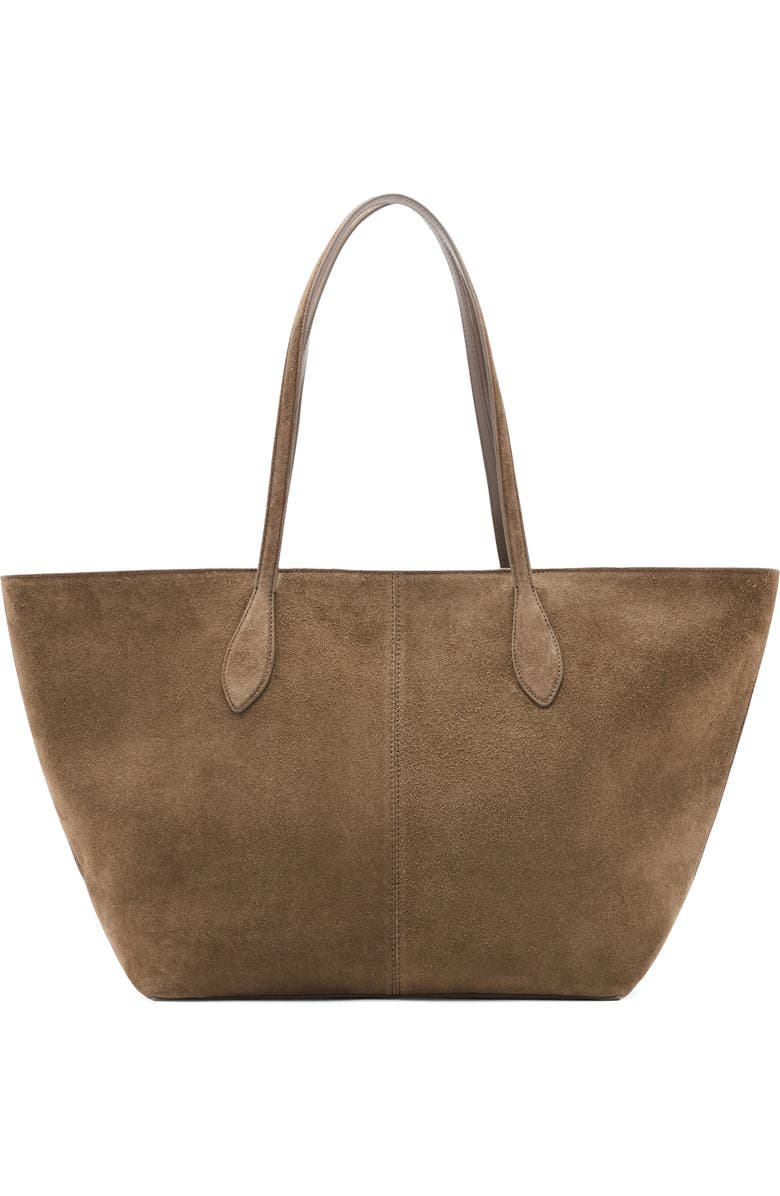 MANGO Suede Shopper Bag, Main, color, Medium Brown