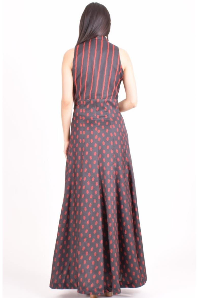 Meher Slit Button Up Maxi Dress, Alternate, color, Black