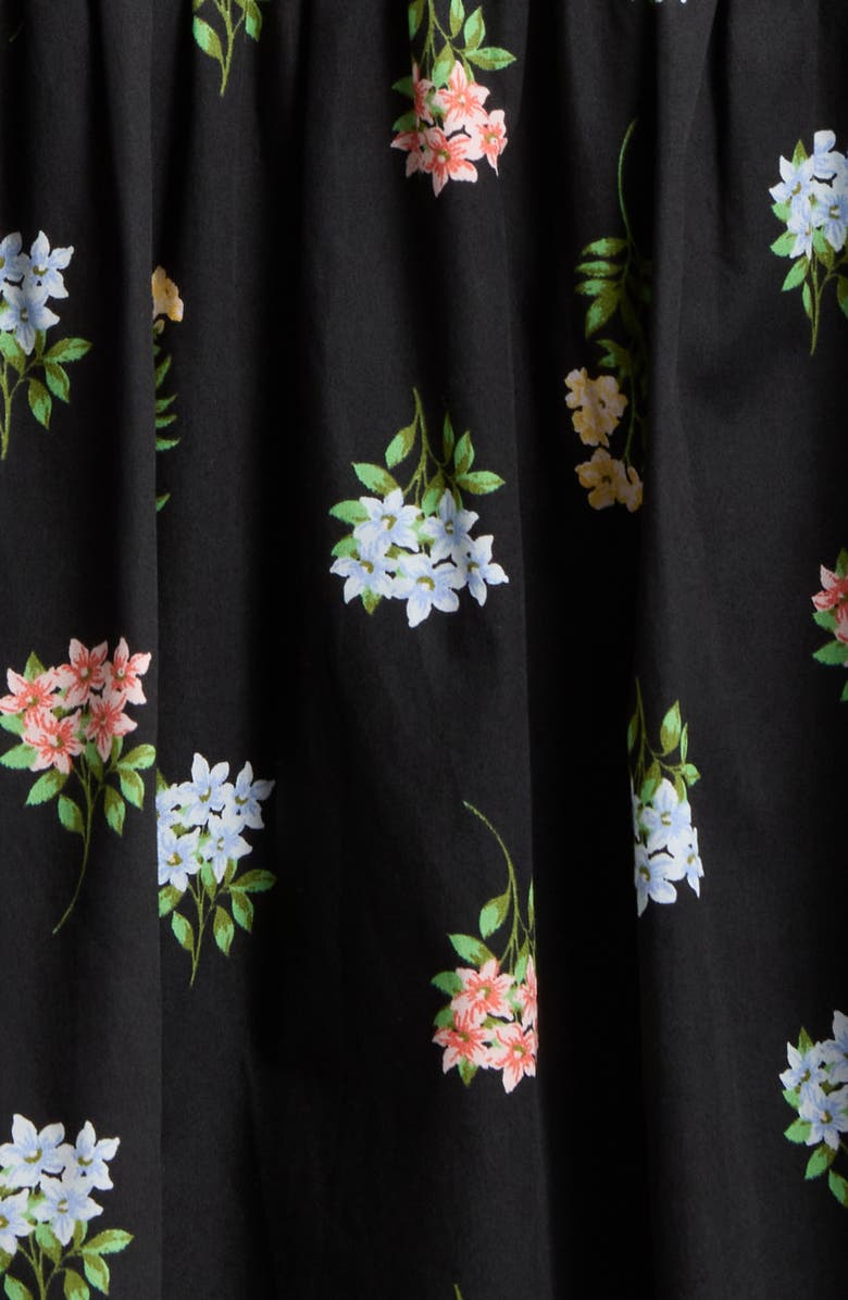 SUGARLIPS Mayrel Floral Rockabye Cotton Trapeze Dress, Alternate, color, Black-Coral-Green