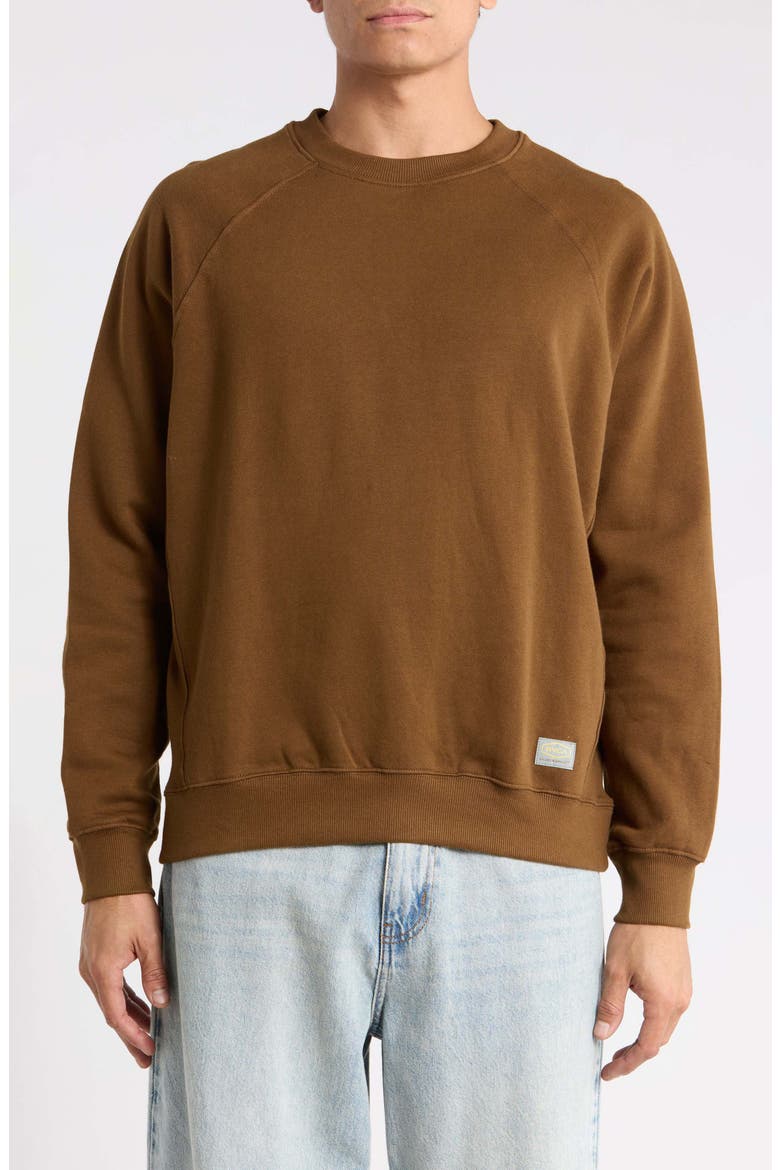 Dayshift Cotton Crewneck Sweatshirt, Main, color, BOMBAY BROWN