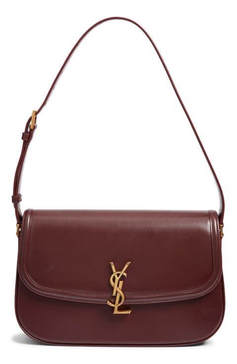 Large Solferino Leather Shoulder Bag