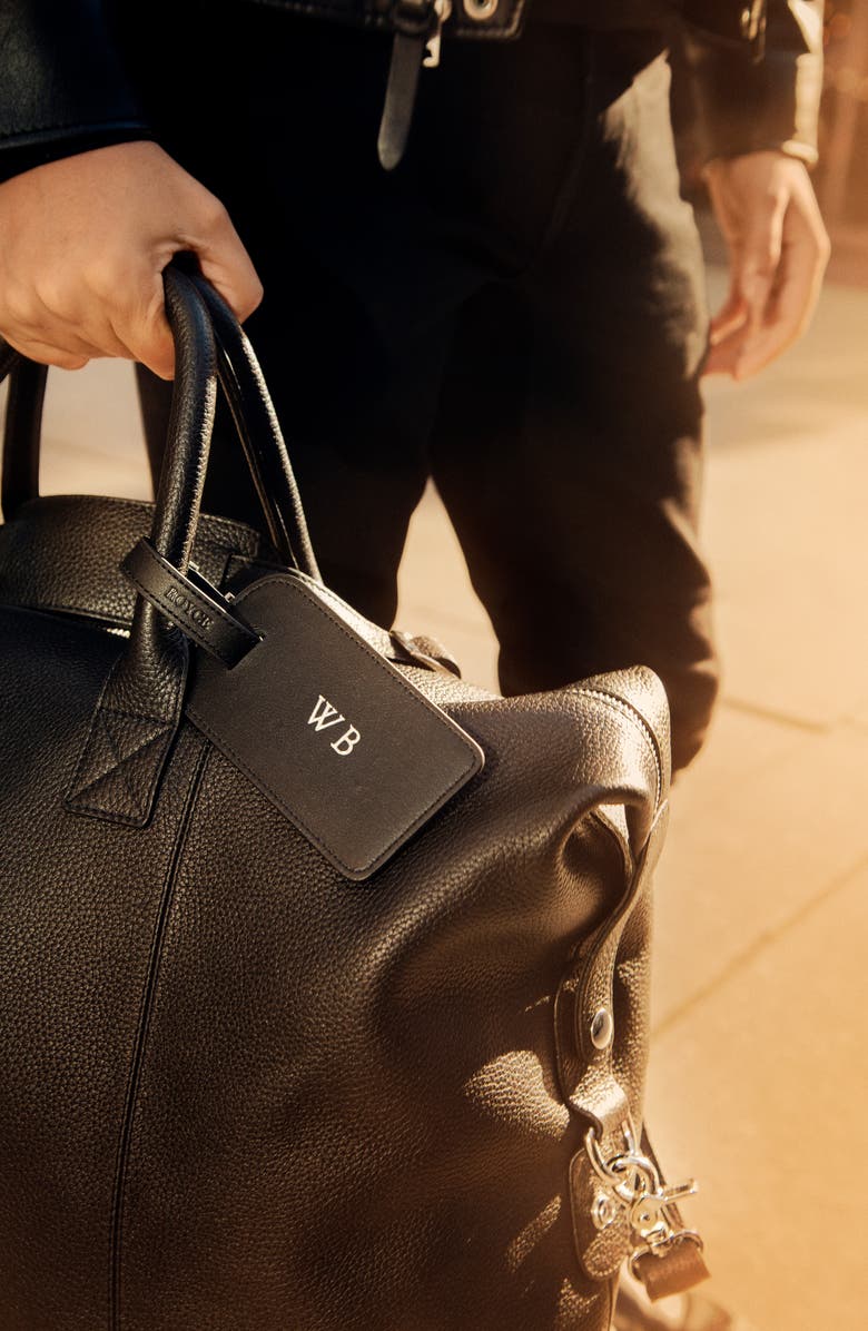 ROYCE New York Leather Luggage Tag, Alternate, color, Black