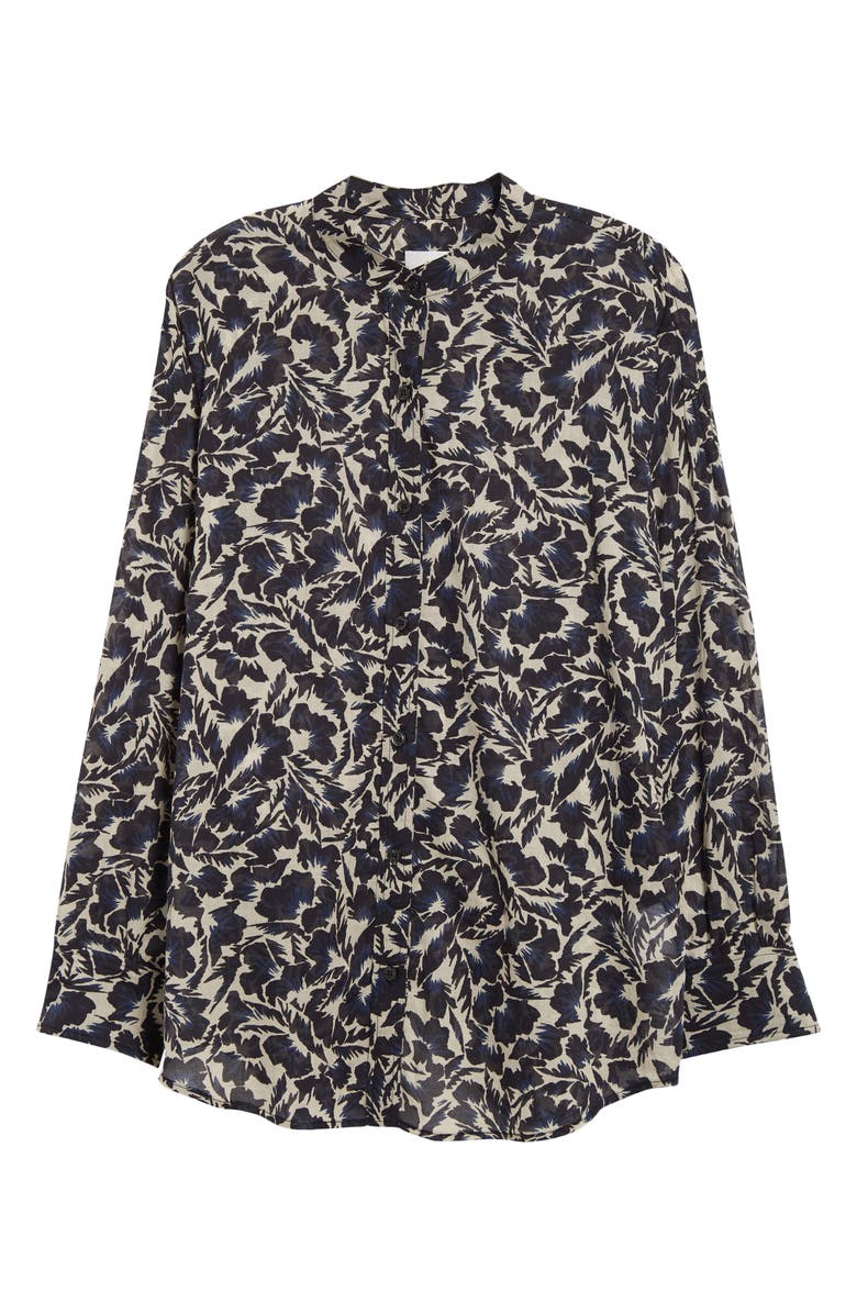 A.L.C. Dylan Floral Print Long Sleeve Shirt, Alternate, color, Navy/ Cream