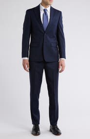 Calvin Klein Solid Two-Button Notched Lapel Slim Fit Suit