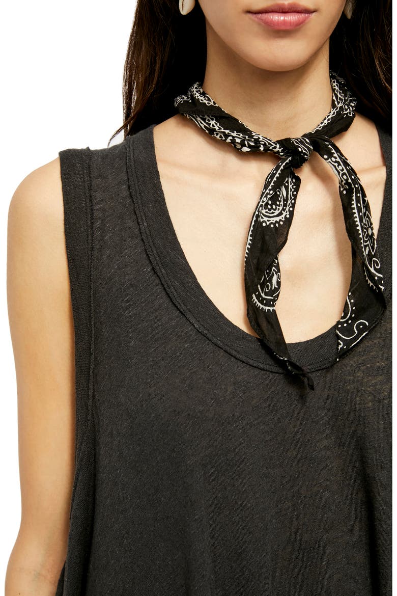 Sasha Shimmy Ruffle Hem Tank, Alternate, color, WASHED BLACK