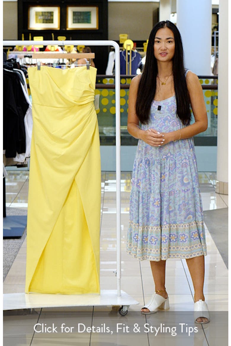 Pleated Strapless Sheath Gown video
