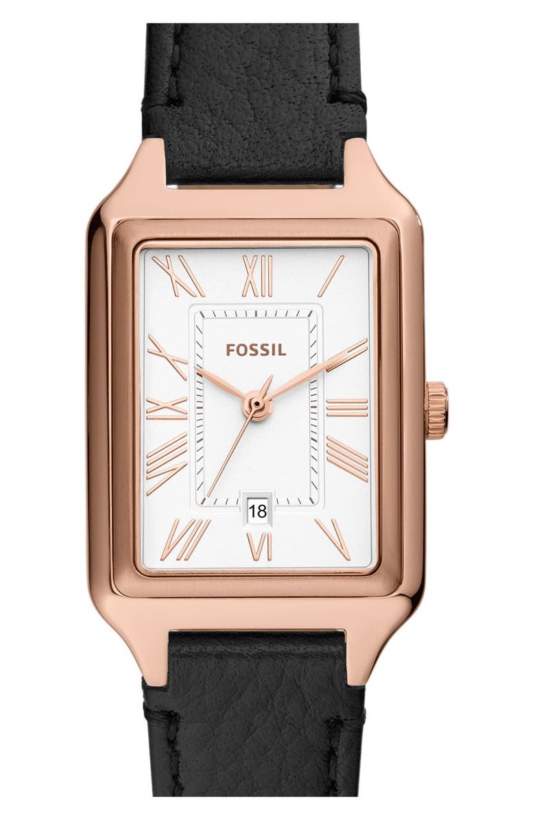 Fossil Raquel Leather Strap Watch, 23mm, Alternate, color,