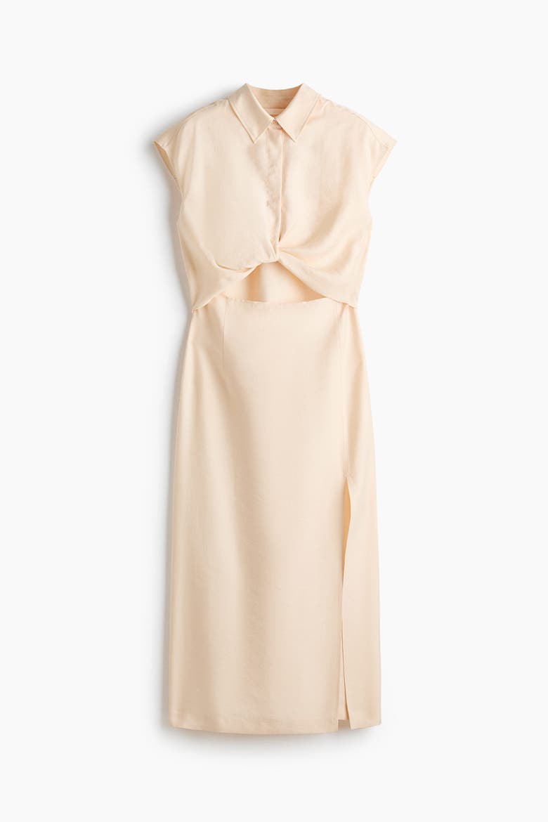 Cutout Shirt Dress, Alternate, color, Light beige