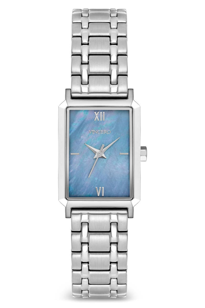 Ava Leather Strap Watch, 20mm x 14mm, Main, color, SILVER/ PEARL