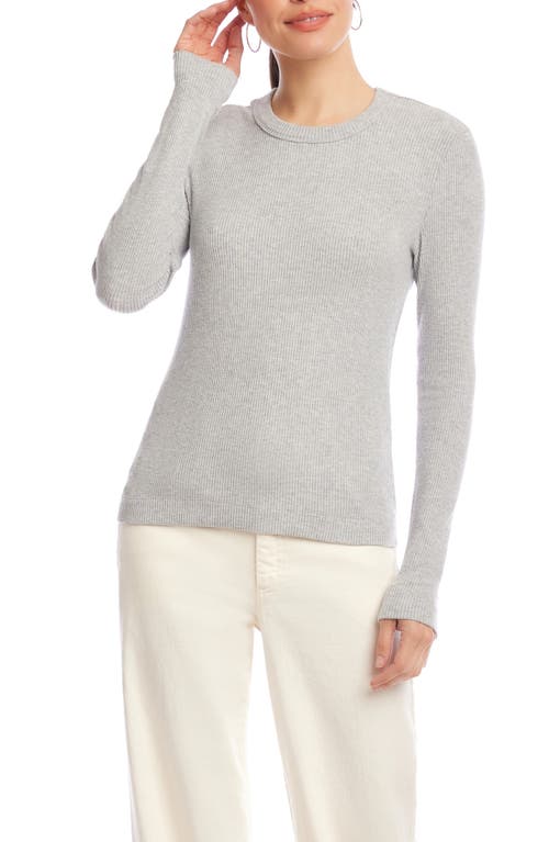 Karen Kane Long Sleeve Rib Top In Gray