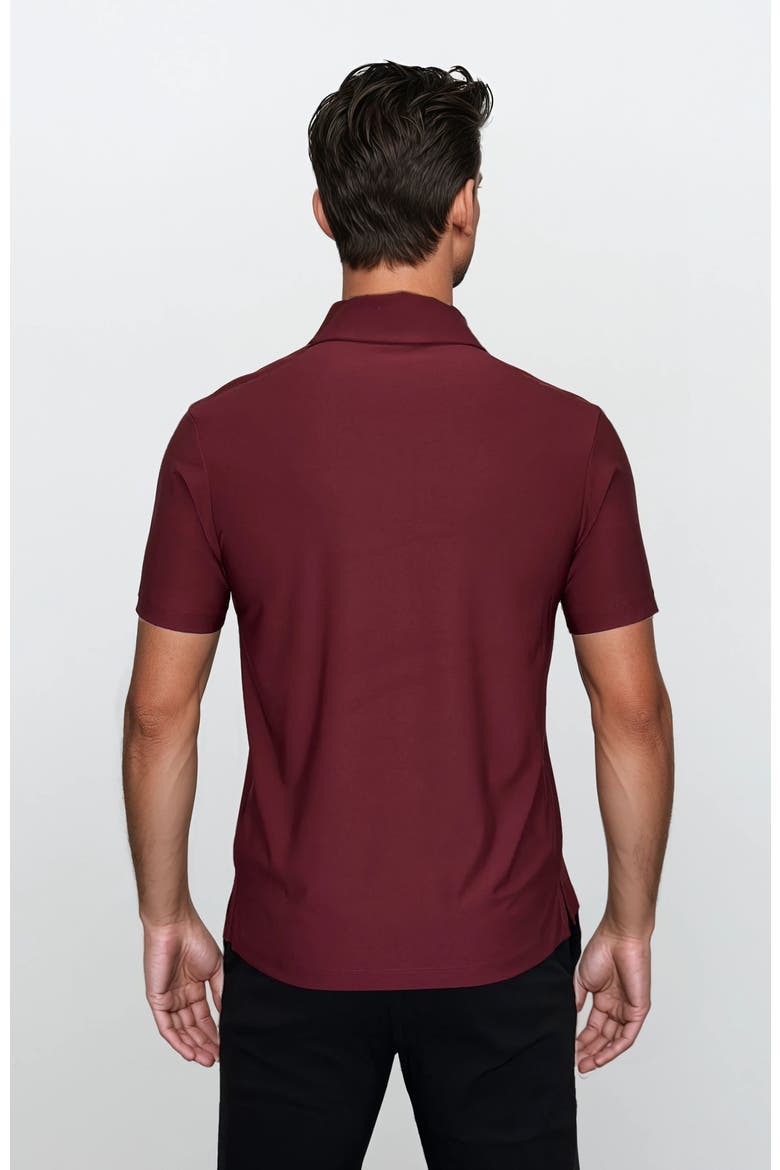 Wrinkle Resistant 3 Button Polo Shirt, Alternate, color, Wine