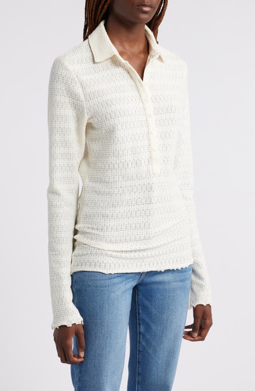 RAG & BONE RAG & BONE JULIA OPEN KNIT LONG SLEEVE POLO
