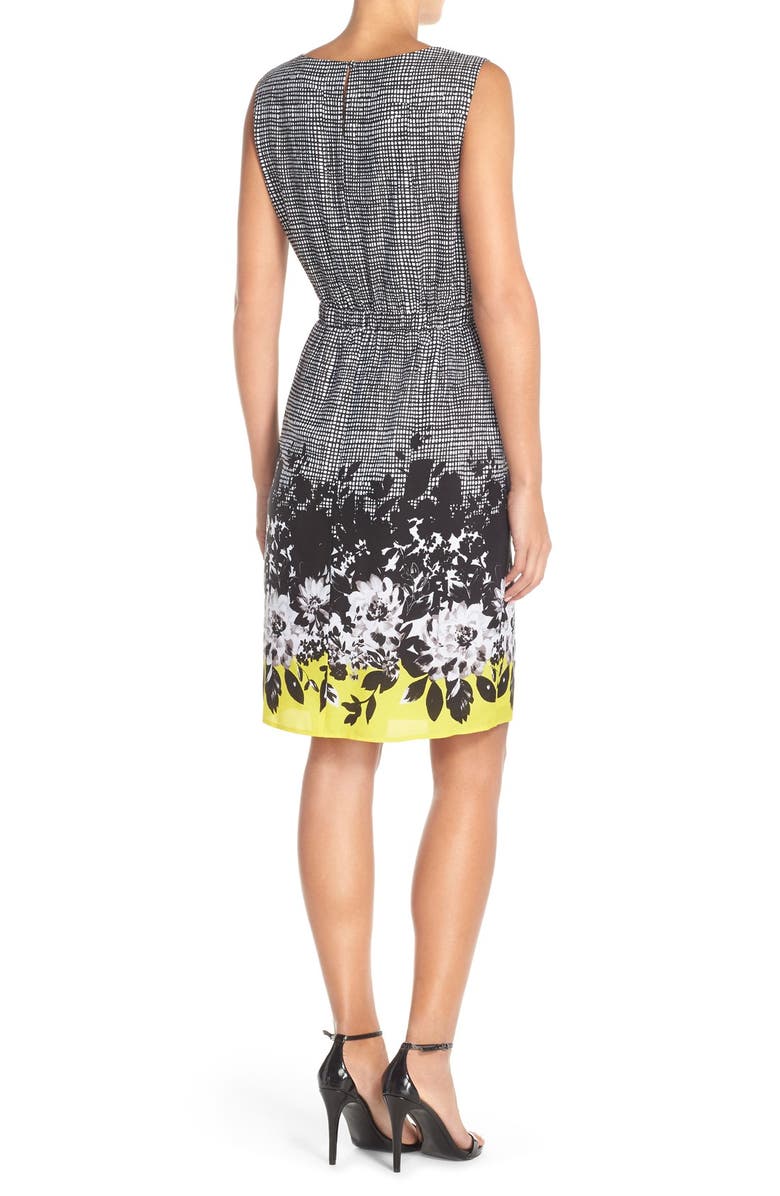 Ellen Tracy Floral Print Sleeveless Dress, Alternate, color, 