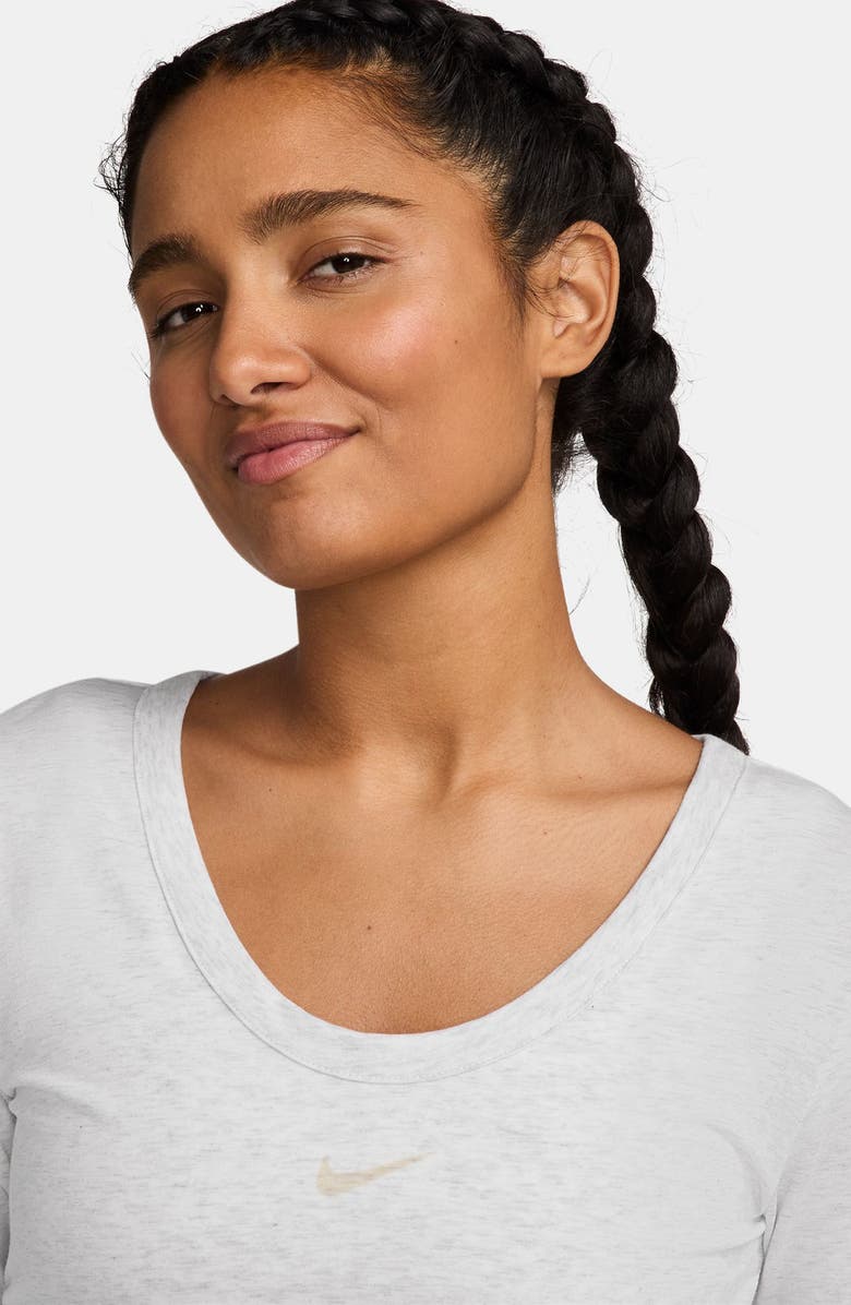 Nike Chill Stretch Cotton Blend T-Shirt, Alternate, color, Birch Heather/ Lt Orewood Brn