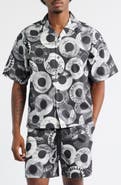 Billionaire Boys Club Beats Print Cotton Cropped Camp Shirt