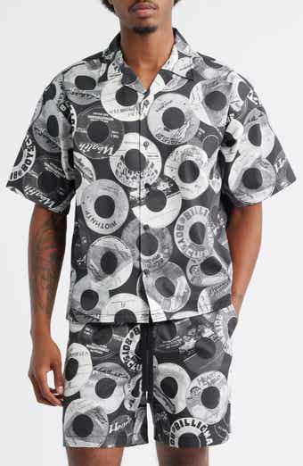 Billionaire Boys Club Beats Print Cotton Cropped Camp Shirt
