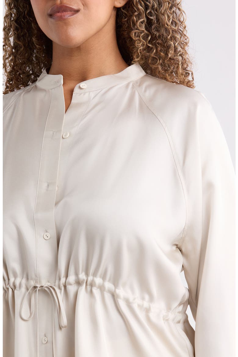 Silk Mandarin Collar Shirt, Alternate, color, PLSTR