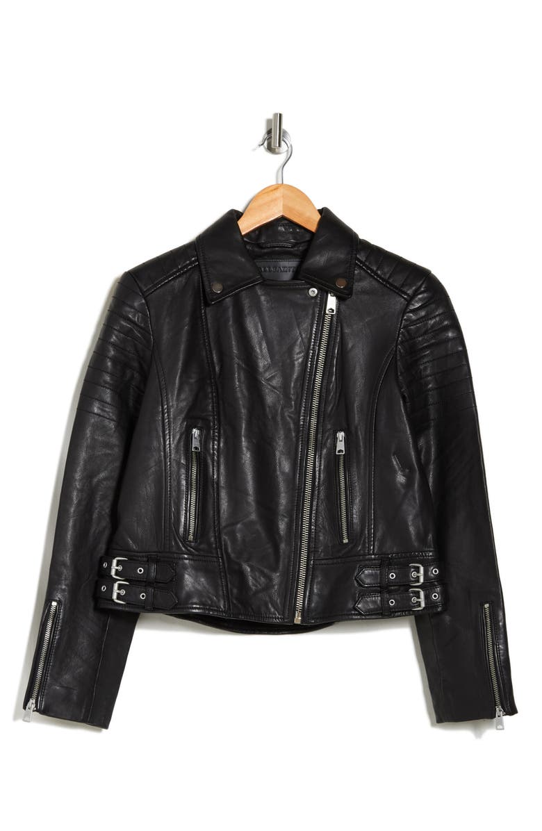 AllSaints Papin Leather Biker Jacket, Alternate, color,