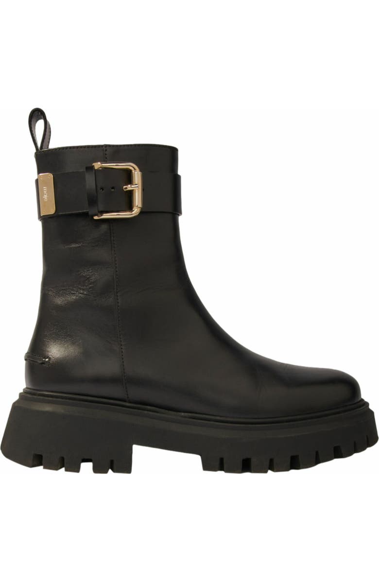 maje Leather ankle boots with buckles, Main, color,