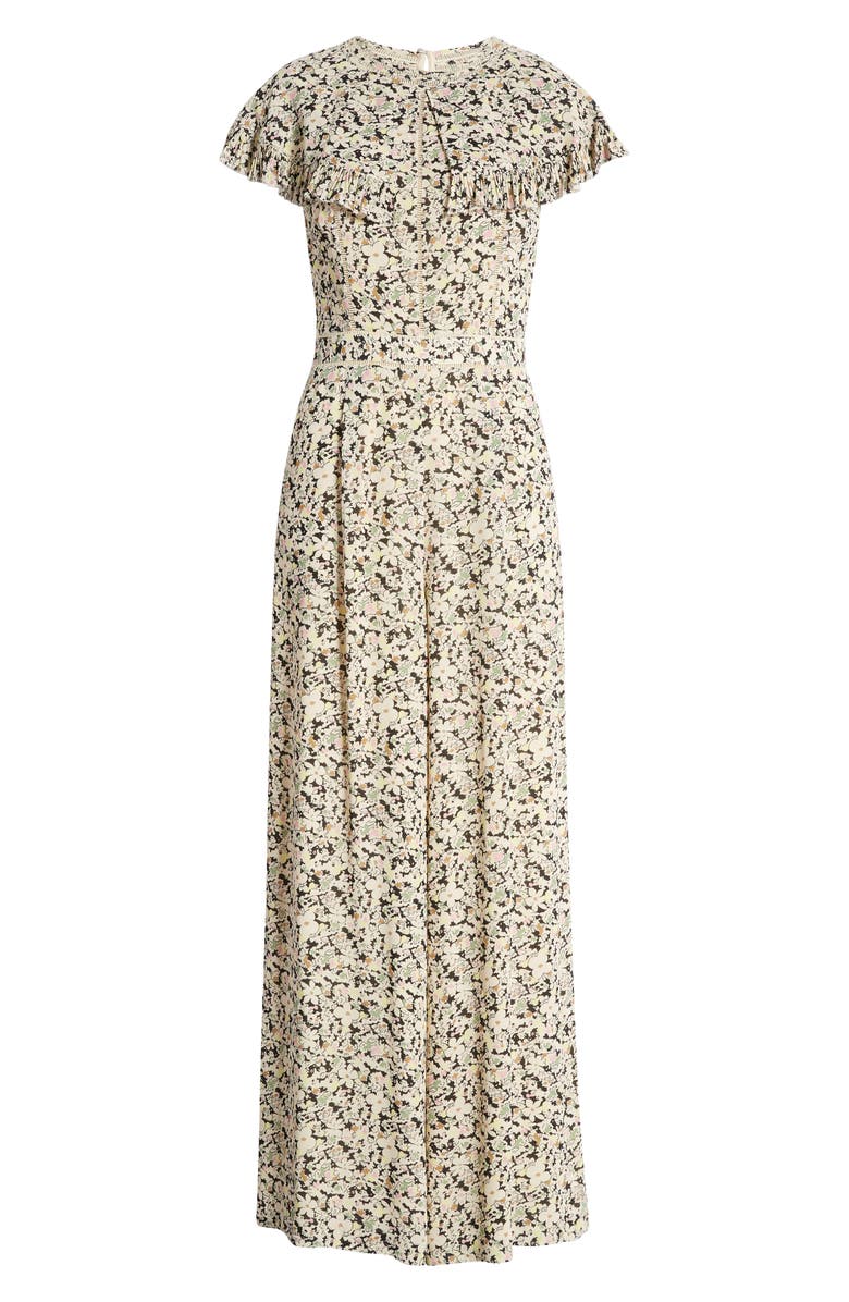 Ted Baker London Briggid Floral Cape Sleeve Jumpsuit, Alternate, color,