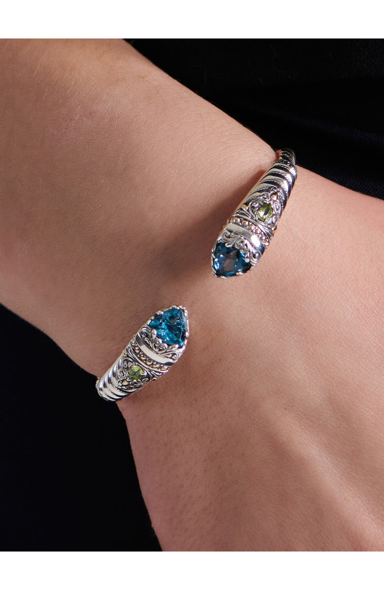 DEVATA Stone & Sterling Silver Bali Uluwatu Cuff Bracelet, Alternate, color, 